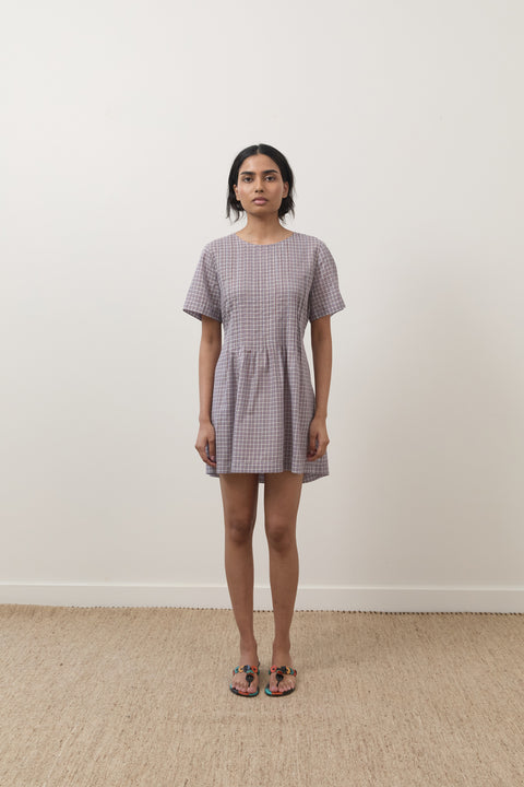 apres studio mini dress Apres Studio Biscuit Plaid Picnic Dress by Apres Studio