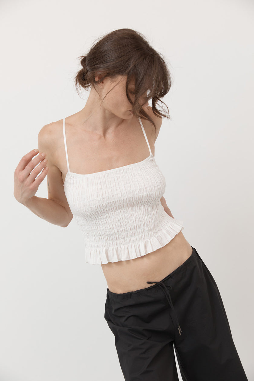 Mara Ruched Top Milk