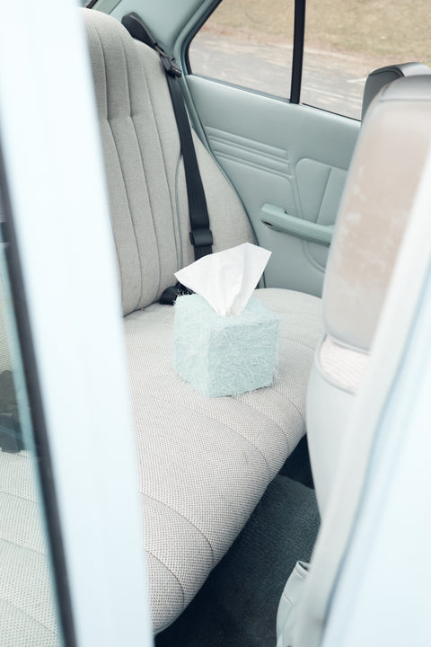 Mint Fringe Tissue Box Cover