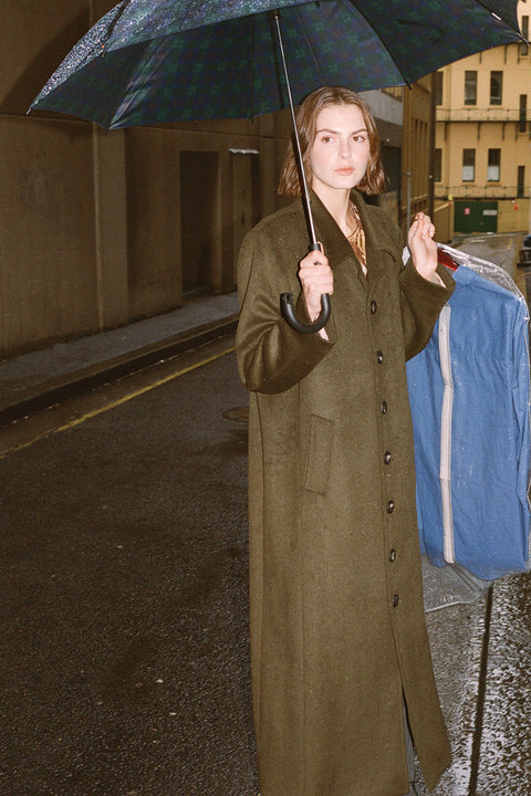 Moss Long Wool Coat