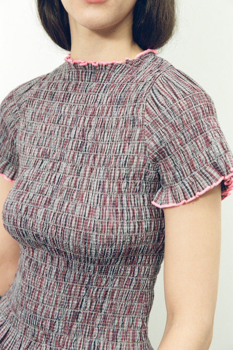 Musk Plaid Ruched Tee