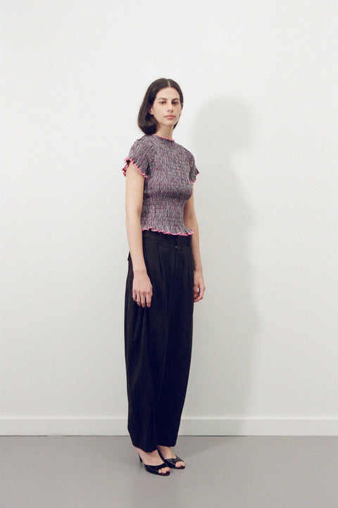 Musk Plaid Ruched Tee