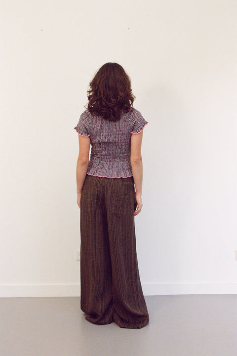 Musk Plaid Ruched Tee