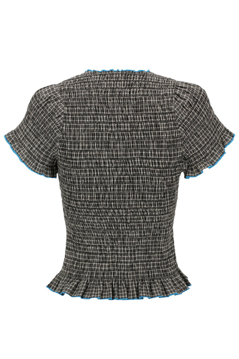 Noir Ruched Button Tee