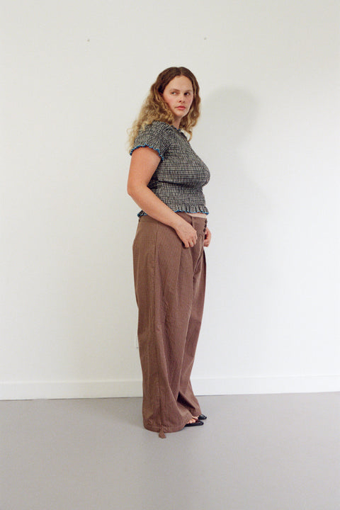 Noir Ruched Button Tee