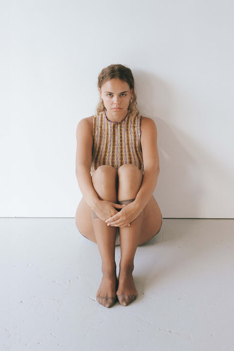 Passionfruit Stripe Ruched Tank