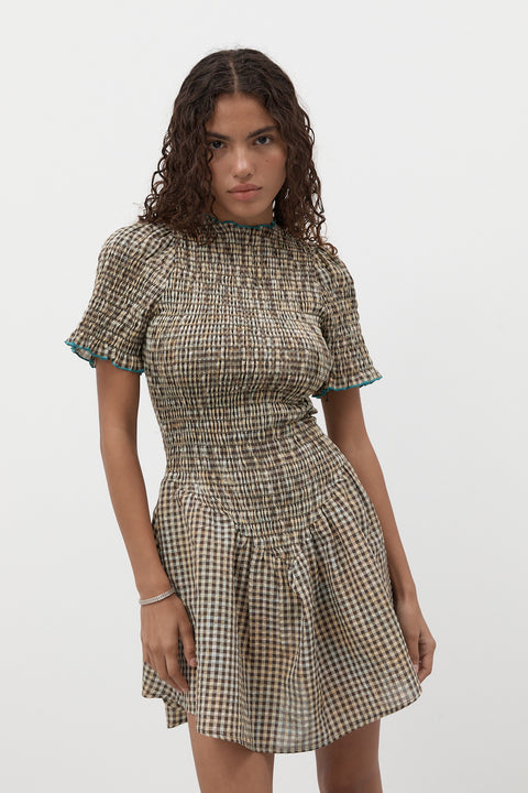 Biscuit Plaid Picnic Dress