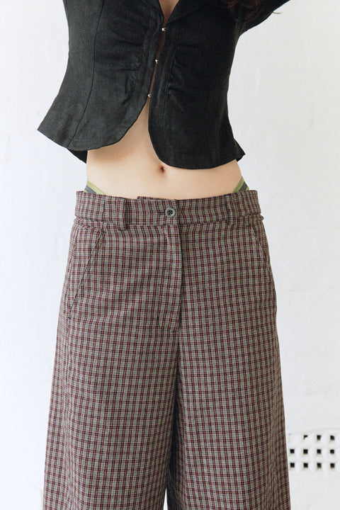 Plaid Panel Trouser