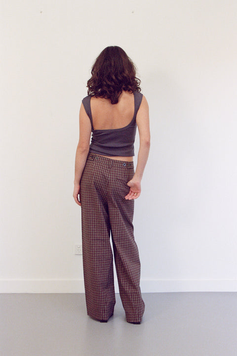 Plaid Panel Trouser
