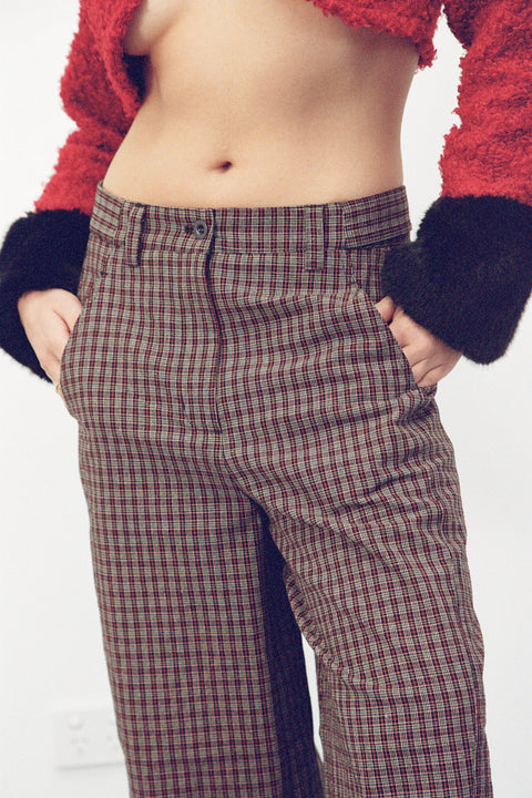 Plaid Panel Trouser