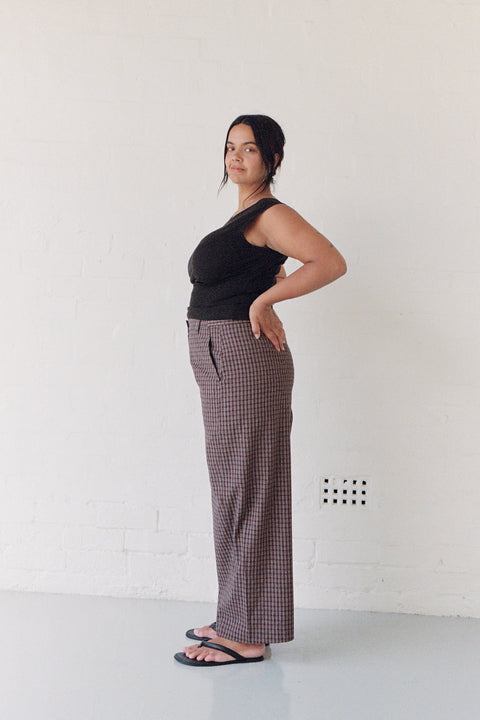 Plaid Panel Trouser