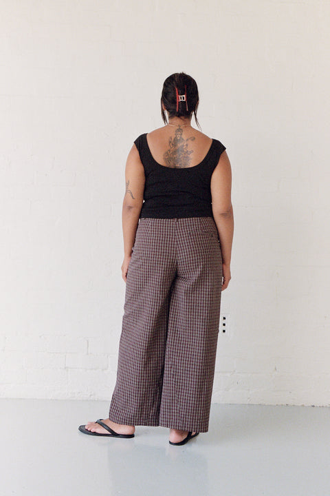 Plaid Panel Trouser
