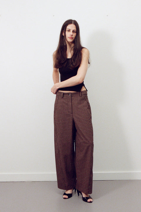 Plaid Panel Trouser