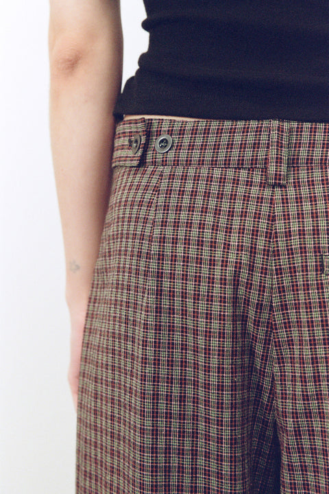 Plaid Panel Trouser
