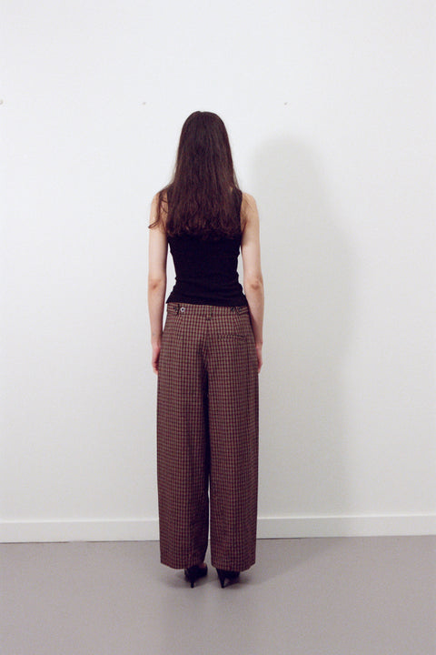 Plaid Panel Trouser