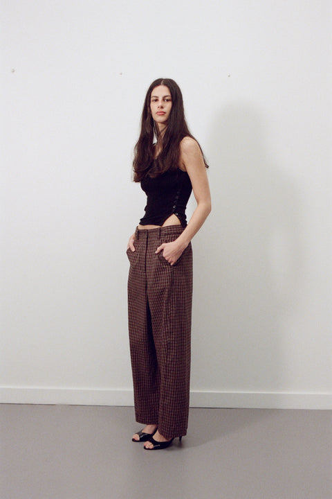 Plaid Panel Trouser