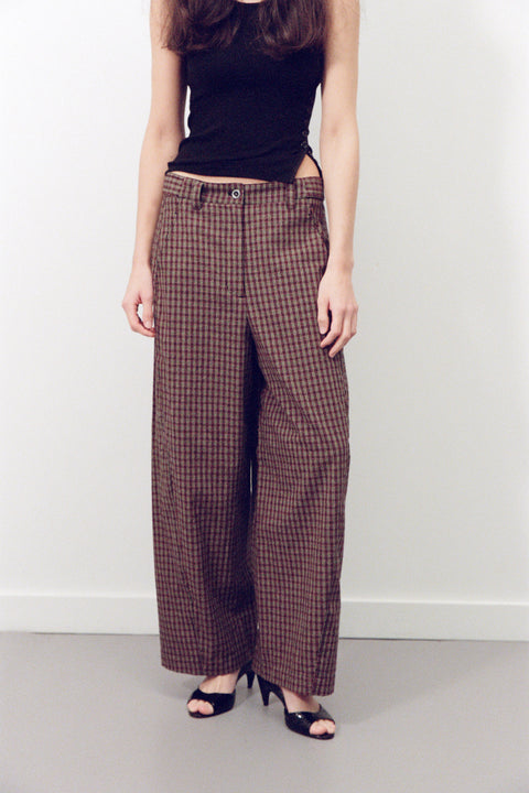 Plaid Panel Trouser