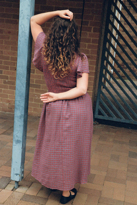 Plum Gingham Marlo Dress