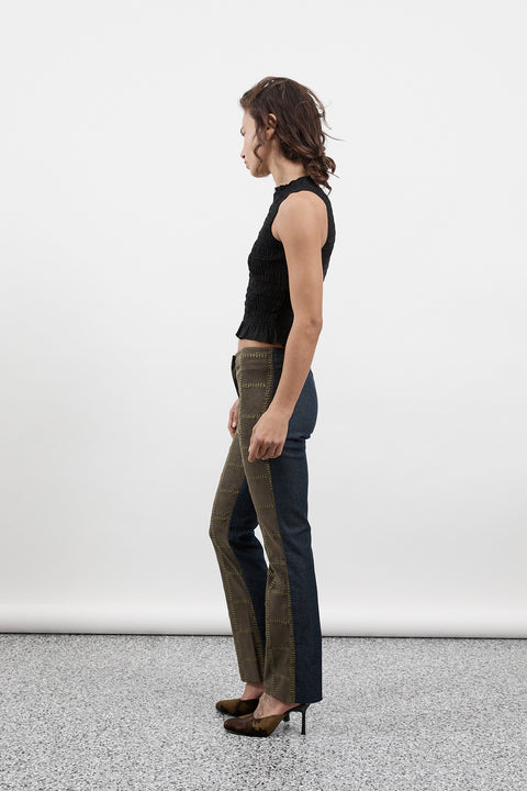 Black Ruched Button Tank
