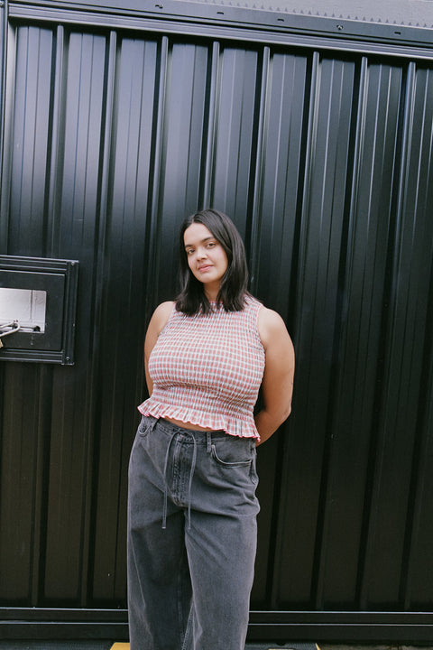 Oleeta is 5’8” and wears M