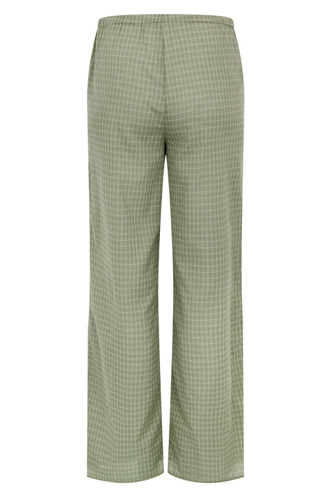 Sage Gingham Elastic Waist Pant