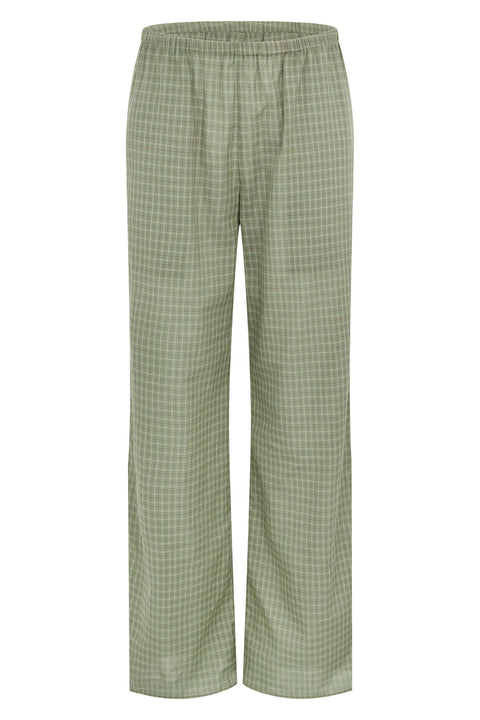 Sage Gingham Elastic Waist Pant