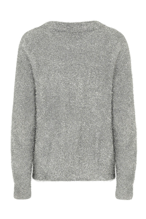 Silver Oversized Lurex Knit