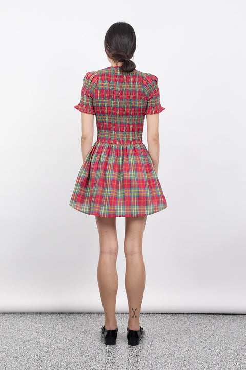 Skittles Plaid Ruched Dress