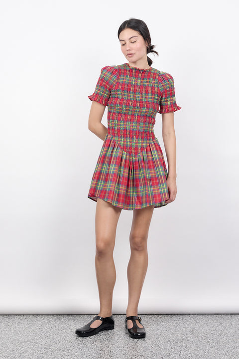 Skittles Plaid Ruched Dress