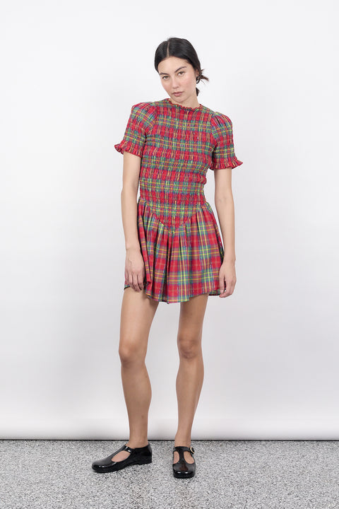 Skittles Plaid Ruched Dress