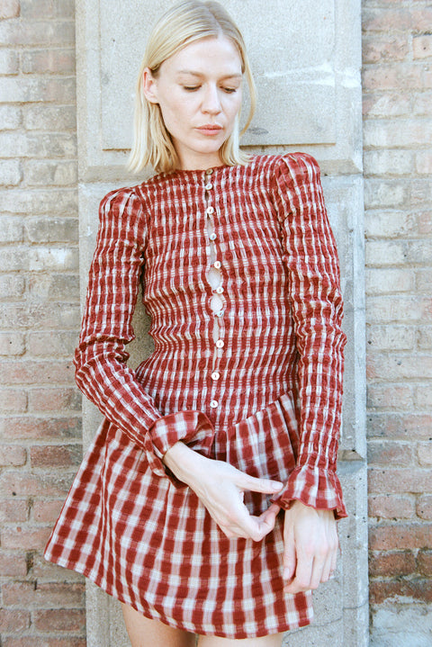 Tamarind Ruched Button Dress