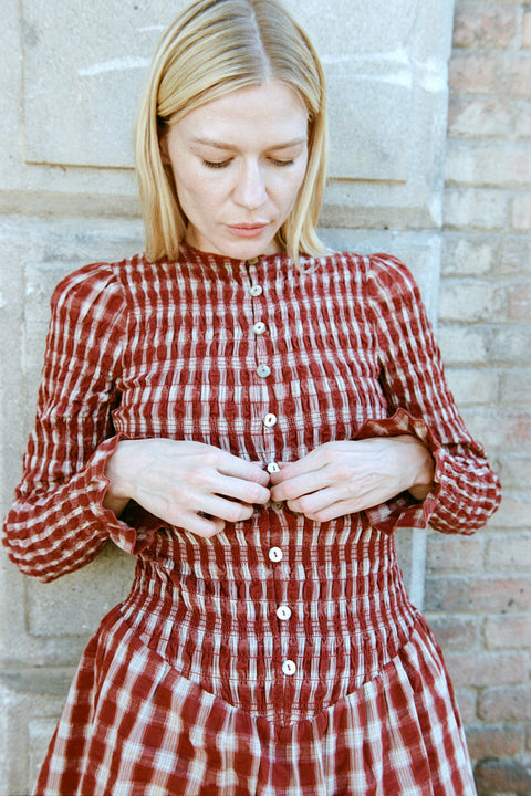 Tamarind Ruched Button Dress