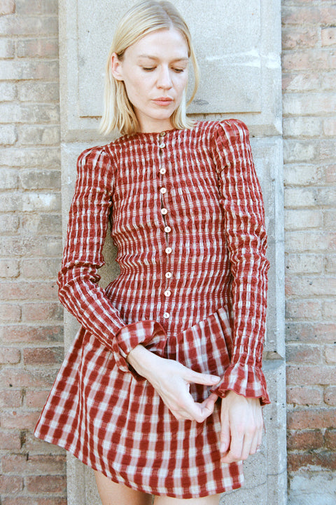 Tamarind Ruched Button Dress