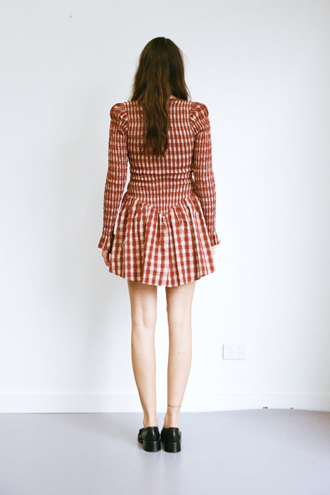 ruched button dress satin ruched button up tie-front midi dress Red / SMALL