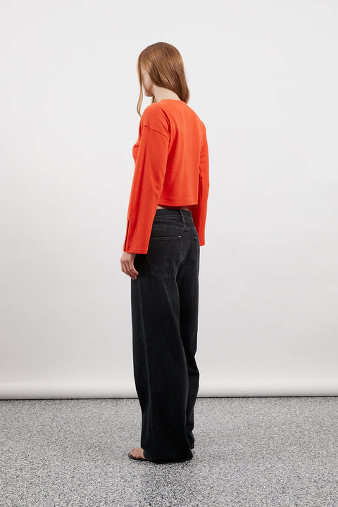 Tangerine Hemp Fleece Cardigan