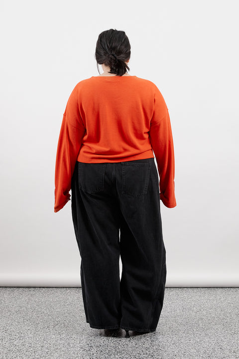 Tangerine Hemp Fleece Cardigan