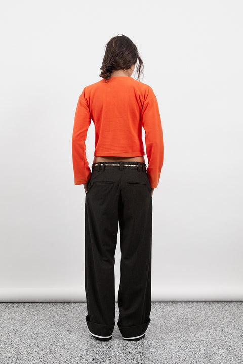 Tangerine Hemp Fleece Cardigan