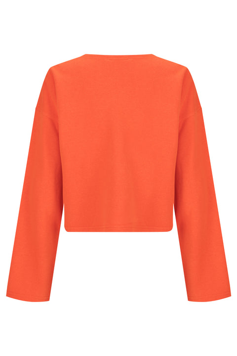 Tangerine Hemp Fleece Cardigan
