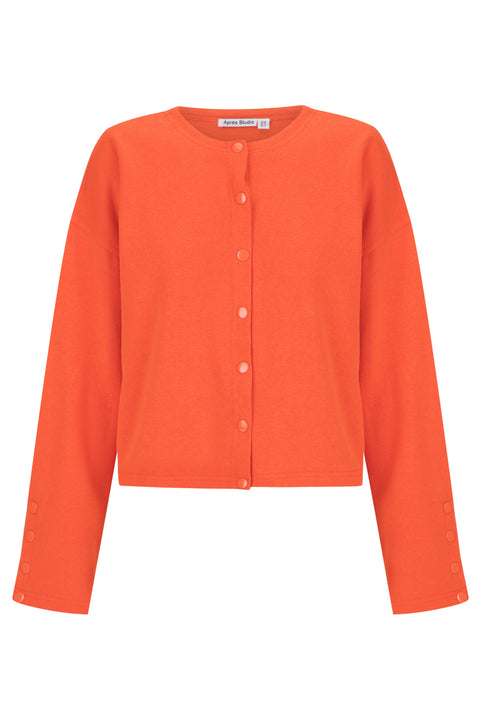 Tangerine Hemp Fleece Cardigan