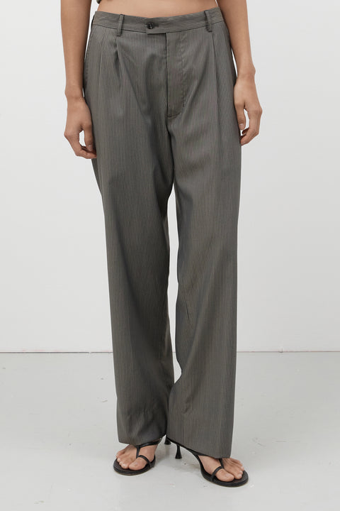 Pinstripe Tailored Wool Pant