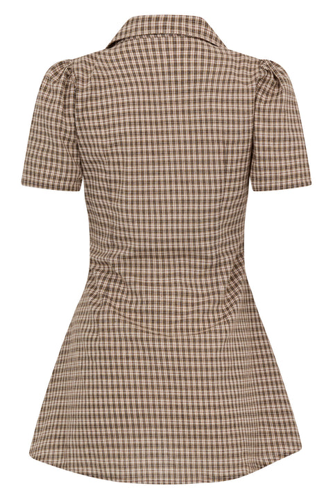 Toast Gingham Button Front Dress