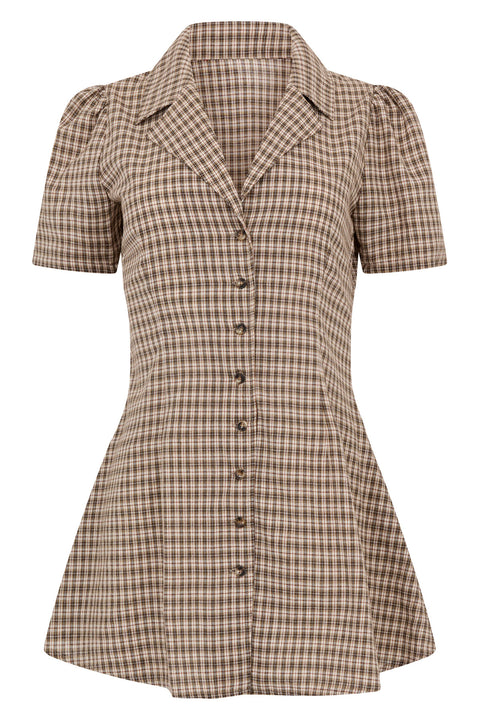 Toast Gingham Button Front Dress