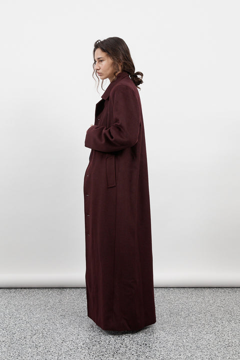 Merlot Long Wool Coat