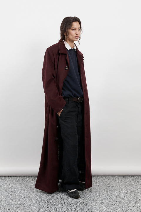 Merlot Long Wool Coat