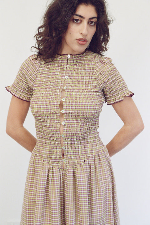Yuzu Button Marta Dress
