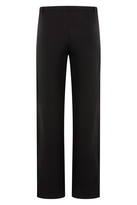 Black Wool Straight Pants