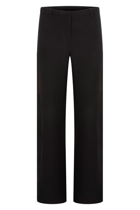 Black Wool Straight Pants