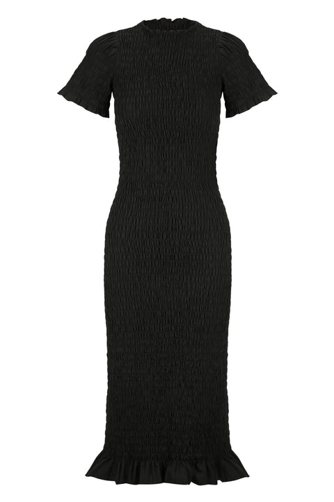 Black Ruched Longline Dress