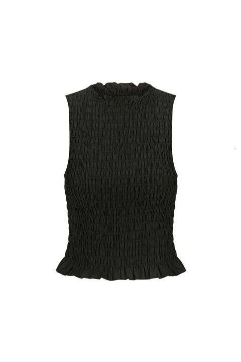Perfection Washed Black Ruched Backless Tank Top