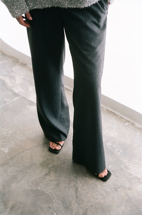 Charcoal Elastic Wool Pant